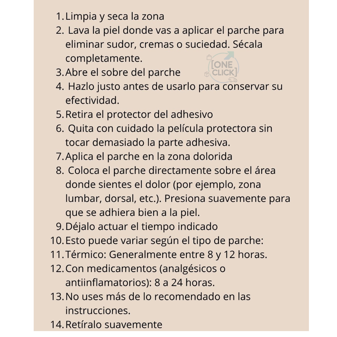 PARCHES ADHESIVOS PARA EL DOLOR DE ESPALDA